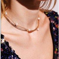 Gold Trip Women's Pearl Satellite Necklace in Rose Gold