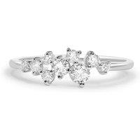 Gold Trip Women's Sparkle Cluster Ring in Silver | Size: 6