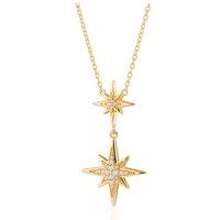 Gold Trip Women's Double Sparkling Starburst Necklace in Gold