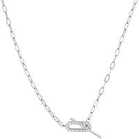 Gold Trip Women's Paperclip Toggle Necklace in Silver