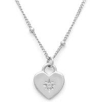Gold Trip Women's Starburst Heart Pendant in Silver
