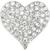 Gold Trip Women's Vintage Jewel Heart Brooch in Silver