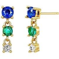 Gold Trip Women's Short Multi Gemstone Drop Earrings in Gold