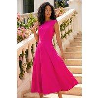 Roman Women's Fit & Flare Midi Dress in Cerise | Size: 12