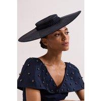 Phase Eight Women's Wide Brim Boater Fascinator in Dark Navy