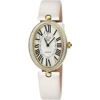 GV2 Women's Piazza Navona White Dial Almond Handmade Italian Leather Silk Watch in Off-White