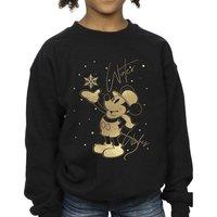 Disney Girl's Winter Wishes Mickey Mouse Sweatshirt in Black | Size: 7-8 Years