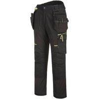 Portwest Men's Stretch Holster Pocket Work Trousers in Black | Size: 34R