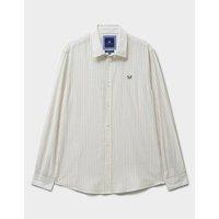 Crew Clothing Men's Newport Stripe Shirt Broadcloth Ecru | Size: Medium