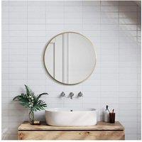H&O Direct 40cm Nordic Round Framed Wall Hanging Mirror in Gold