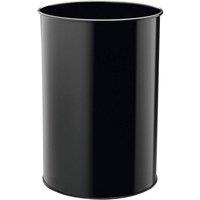 Durable Metal Round Waste Bin - Scratch Resistant Steel - 30L - Black | Size: 1 Pack
