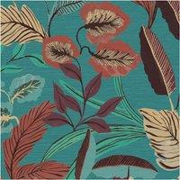 Sublime Paradise Art Floral Blue Wallpaper in White | Size: 10000mm x 520mm