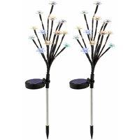 Gardenwize Set of 2 Solar Flower Tree Stake Lights with 16 Multi Colour LEDs