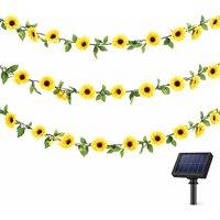 Gardenwize 2.3m Solar Sunflower Garland String Lights with 25 LEDs