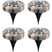 Gardenwize Pack of 4 Solar Stone Effect Decking Lights in Grey