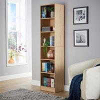 Home Source Bookcase Display Shelf Freestanding Book Storage Unit Home Living Room in Light Oak
