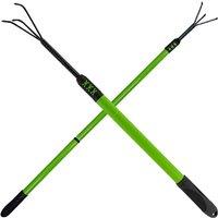BARGAINS-GALORE Telescopic Hand Held Cultivator Extendable Gardening Multi Hand Tool in Green