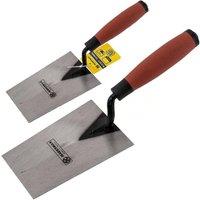 BARGAINS-GALORE Set Of 2 Bucket Trowels 6" Soft Grip Handle Hand Tool Brick Jointer