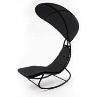 Keplin Heavy Duty Textoline Hammock Sun Lounger with Canopy, Black | Size: 1 Pack