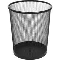 Harbour Housewares Round Metal Waste Paper Bin - Black