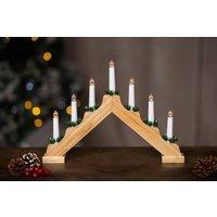 Marco Paul Christmas Candle Bridge, Traditional Indoor Xmas Decorations in Light Oak