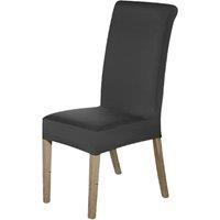 Neel Blue High-Back Spandex Stretch, Universal Armless Chair Protective Slipcover in Dark Grey