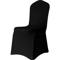 Neel Blue Spandex Polyester Stretch Chair Cover, Washable & Removable Slipcovers in Black