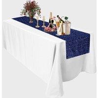 Neel Blue Glitter Sequin Table Runner - 11 x 108 in Navy