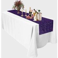 Neel Blue Glitter Sequin Table Runner - 11 x 108 in Purple