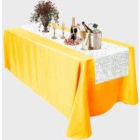 Neel Blue Glitter Sequin Table Runner - 11" x 108" in Silver