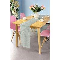Neel Blue Hessian Table Runner, 29cm x 275cm Jute Fabric Dining Tableware in Silver | Size: 29 cm x 275 cm