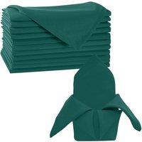 Neel Blue 20"x20" White Christmas Table Napkin, 100% Spun Polyester, Stain-Resistant - 10pcs in Green