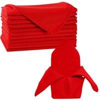 Neel Blue 20"x20" White Christmas Table Napkin, 100% Spun Polyester, Stain-Resistant - 10pcs in Red
