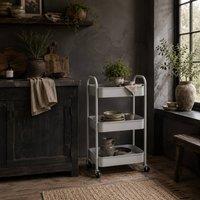 Wyld Haus Suka 3 Tier White Steel Storage Trolley
