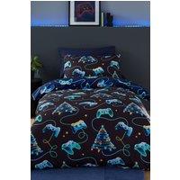 Catherine Lansfield Christmas Gamer Duvet Cover Set in Navy | Size: Single