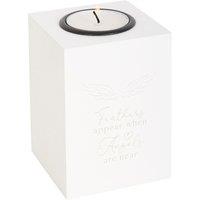Something Different Feathers Appear When Angels Are Near Tealight Holder in White