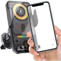 NESTLUNE 15W Fast Wireless Car Charger Auto Clamping Phone Holder in Black