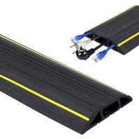 FLAVORA 2M Black Floor Cable Protector Cable Tidy Rubber Wire Cover | Size: 255ml