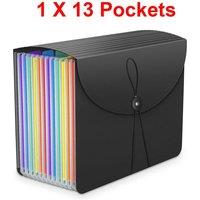 SPETLEK A4 Expanding File Organiser Paper 13 Pocket in Black | Size: 0.6m2