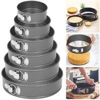SPETLEK 6PCS Round Cake Making Tins Non-Stick Baking Tray in Grey | Size: 0.6m2