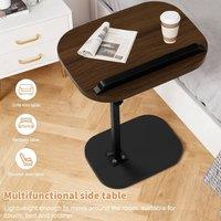SPETLEK C-Shaped Sofa Side End Table Black Walnut | Size: 0.6m2
