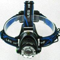 NESTLUNE USB Rechargeable LED Headlamp Waterproof Zoom Head Torch in Black