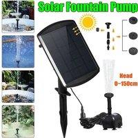 NESTLUNE Solar Panel Powered Water Feature Pump Garden Pool Pond in Black | Size: 100 cm x 15 cm