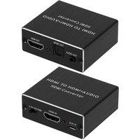 NESTLUNE HDMI Audio Extractor Converter with Optical SPDIF & 3.5mm in Black