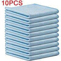 Kelvenix Pack of 10 Extra-Large Microfibre Glass Cleaning Cloth in Blue | Size: 0.6m2