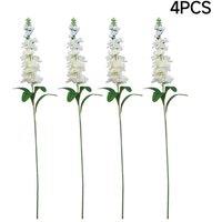 Kelvenix 4Pcs White Delphinium Flower for Wedding Decor | Size: 0.6m2