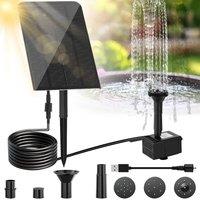 FLAVORA 200L/H Solar Panel Powered Water Feature Pump in Black | Size: 100 cm x 100 cm