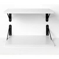 Levede Floating Shelves Wall Mounted Shelf Set of 2 Rustic Storage Shelves in White