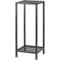 Levede 2 Tier Plant Stand Flower Pot Rack Shelf Planter Holder Indoor Outdoor in Black