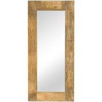 Berkfield Home Mirror Solid Mango Wood 50x110 cm in Brown
